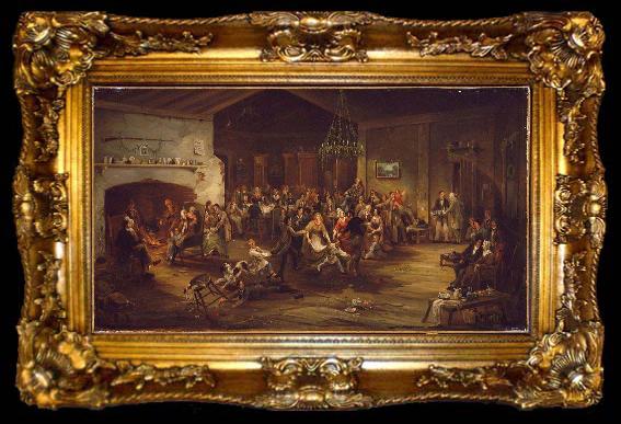 framed  Attributed to Wilkie The Christmas Party., ta009-2